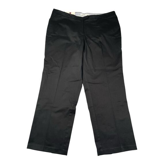 Tommy Hilfiger Dress Pants Womens 22 Black Cotton Stretch Hipster Straight Leg - Picture 1 of 9